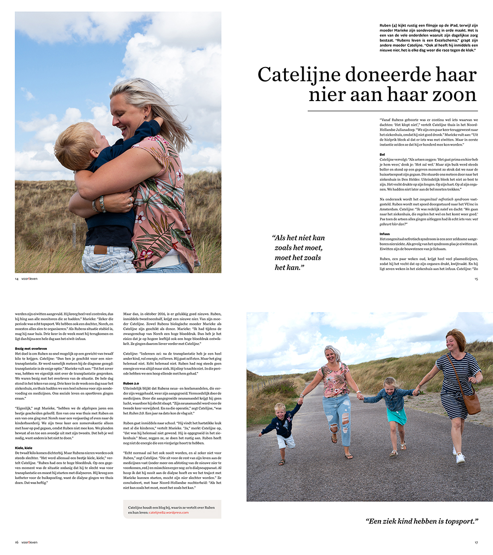Nierstichting - Voortleven magazine - Catelijne doneerde haar nier aan haar zoon-1